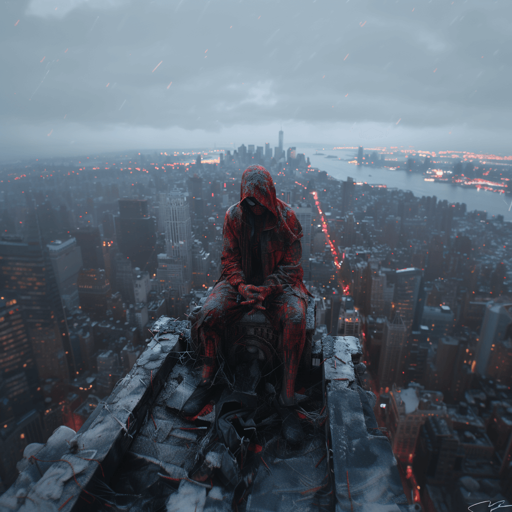 alexrio._miles_morales_spiderman_old_on_top_of_a_tower_sad_phot_9cf15b78-89bb-45b7-8b48-81829067cfc2